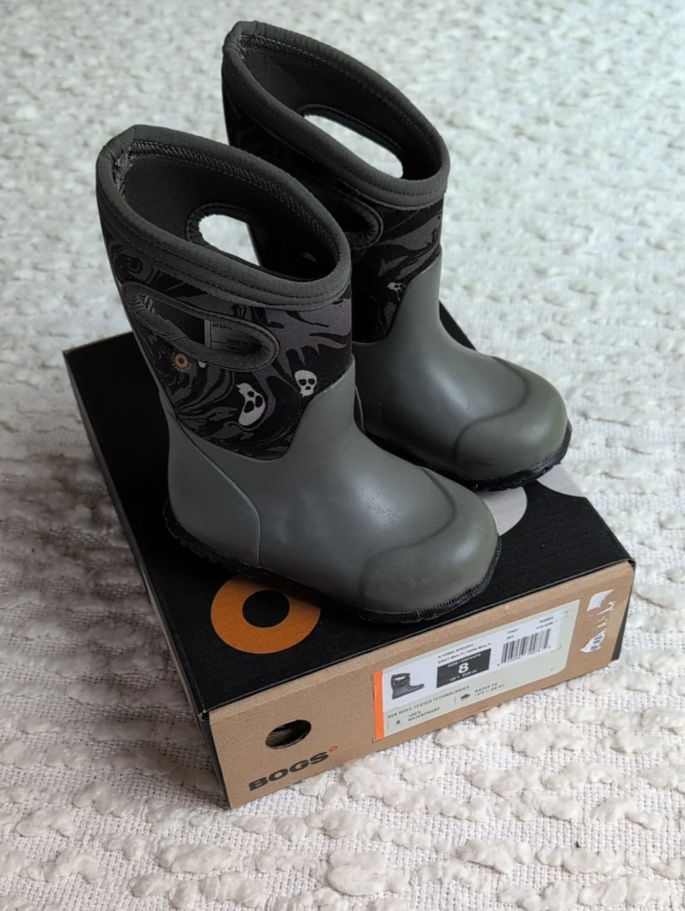 Bogs Kids York Spooky Toddler Boys Girls 8 Rain Snow Winter Boots Pull On